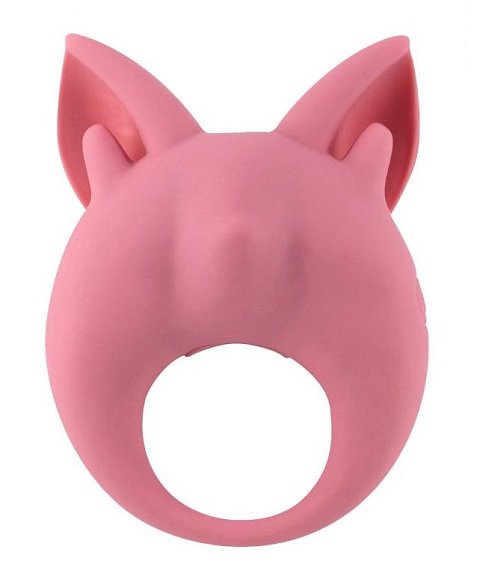 Розовое перезаряжаемое эрекционное кольцо Kitten Kiki со стимулятором клитора