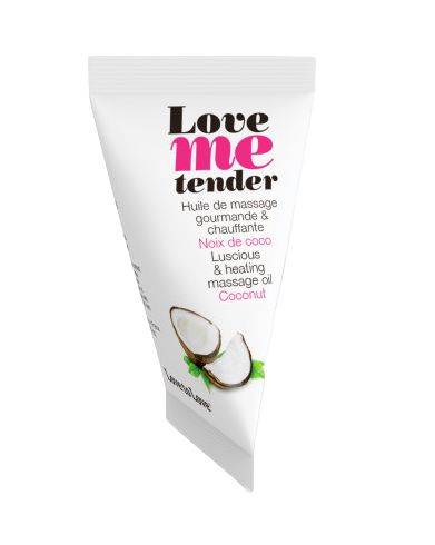 Съедобное согревающее массажное масло Love Me Tender Cocos с ароматом кокоса - 10 мл.