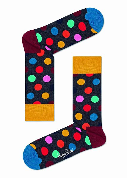Черные носки Big Dot Sock в цветной горох