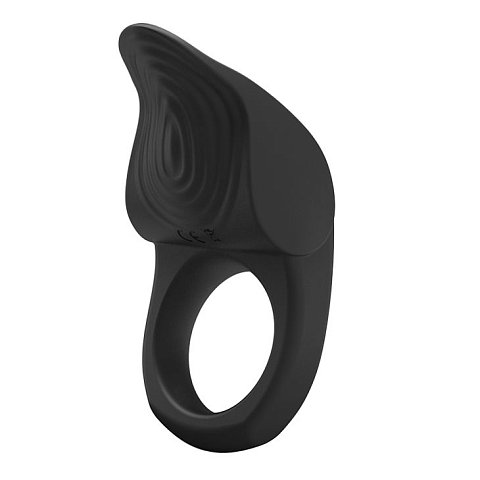 Черное эрекционное кольцо с вибрацией Vibrating Susanna со стимулятором клитора
