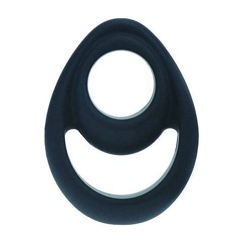 Черное эрекционное кольцо Double Ergo Silicone Cockring