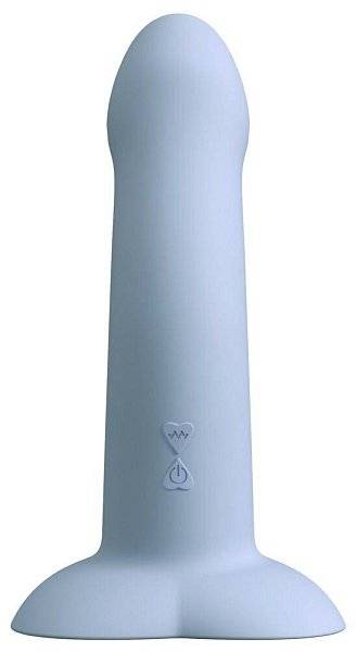 Голубой вибростимулятор на присоске Heart Guy - 17 см.