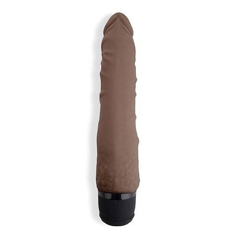 Коричневый вибромассажер 7 Realistic Vibrator - 20 см.