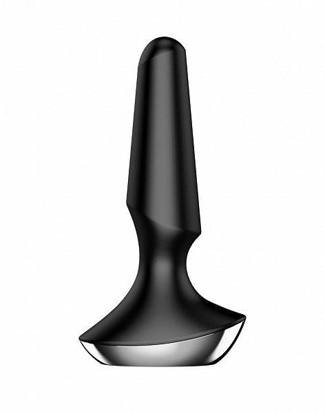 Черная анальная пробка с вибрацией Satisfyer Plug-ilicious 2 - 14 см.