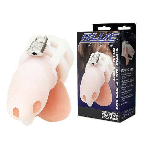 Белая клетка для пениса Silicone Small 2 in Cock Cage With Ball Divider
