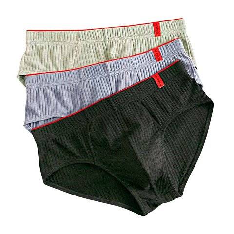 Набор из 3 мужских трусов-брифов из ткани в рубчик