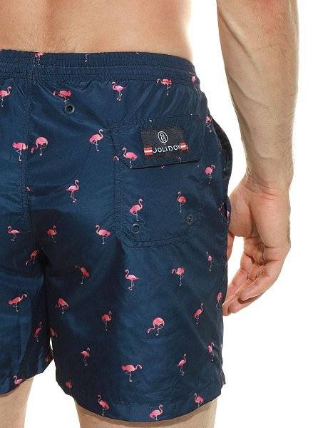 Мужские пляжные шорты с принтом в виде фламинго