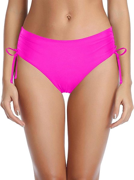 Розовые женские плавки с утяжкой по бокам