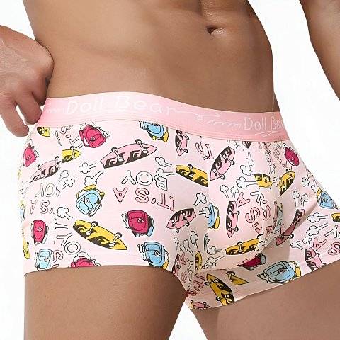 Розовые трусы-боксеры с принтом в виде скейтбордов