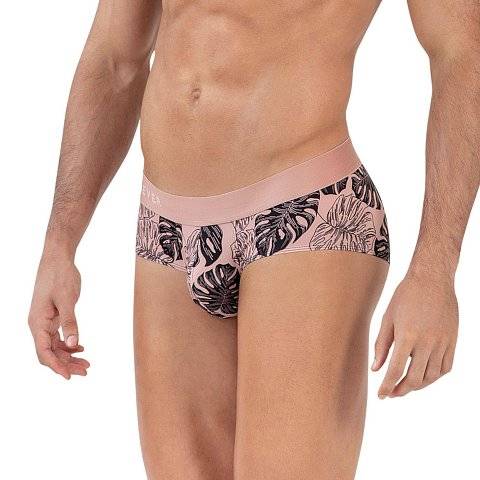 Розовые трусы-брифы с растительным принтом Pacif Classic Brief