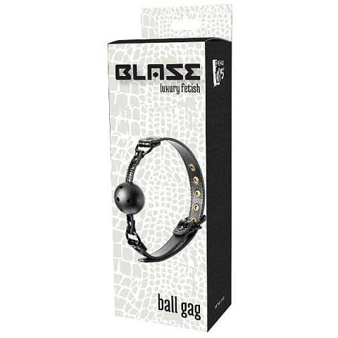 Черный кляп-шар с отверстиями для дыхания на полиуретановых ремешках Croco Ball Gag