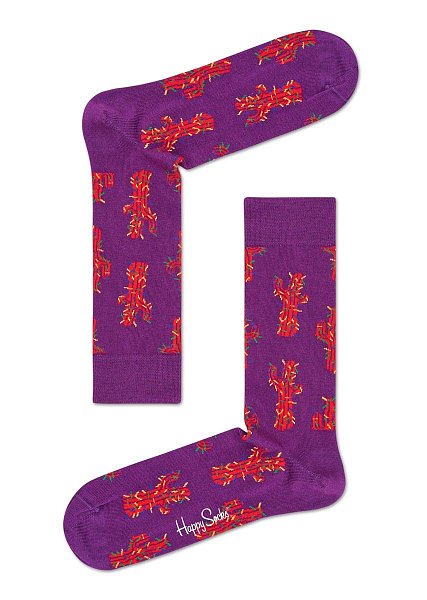 Фиолетовые носки унисекс Dressed Cactus Crew Sock с кактусами