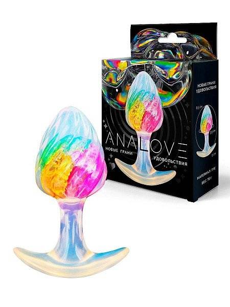 Яркая анальная пробка со спиралевидным рельефом - 9 см.