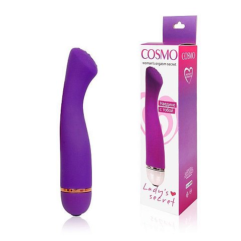 Фиолетовый силиконовый вибратор Cosmo с 20 режимами вибрации - 15,5 см.