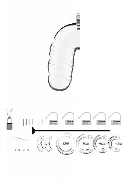 Прозрачным мужской пояс верности со стимулятором уретры Cock Cage Model 17 Chastity 5.5