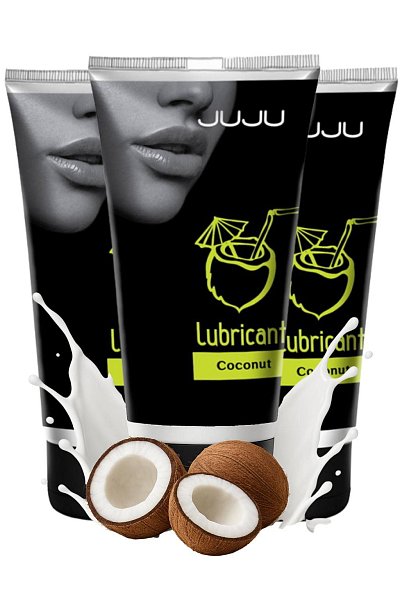 Набор из 3 съедобных лубрикантов JUJU со вкусом кокоса