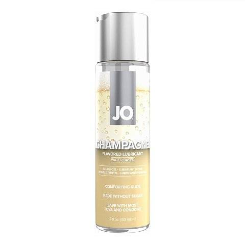 Лубрикант на водной основе JO H2O Champagne Flavored Lubricant с ароматом шампанского - 60 мл.