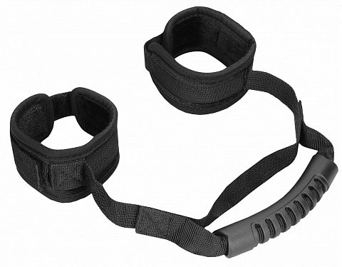 Черные наручники V V Adjustable Handcuffs with Handle