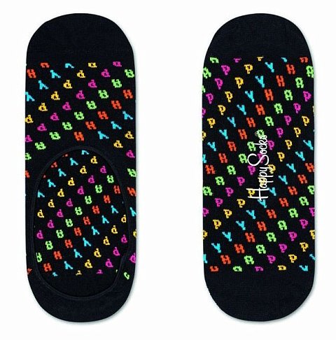 Носки-следки унисекс Happy Liner Sock с цветными надписями