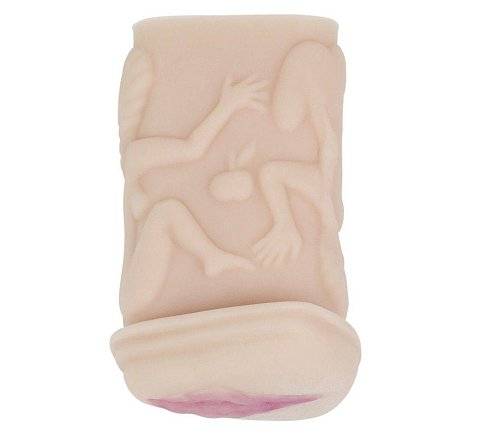 Телесный мастурбатор-вагина с фигурками на поверхности