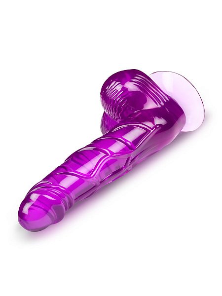 Фиолетовый фаллоимитатор-реалистик на присоске - 17 см.