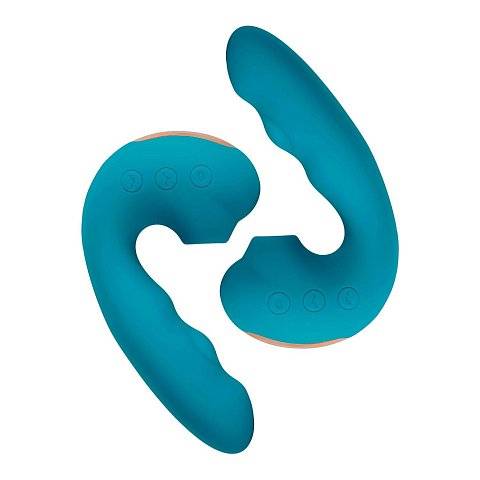 Голубой вибратор Tara с вакуумной стимуляцией и функцией постукивания