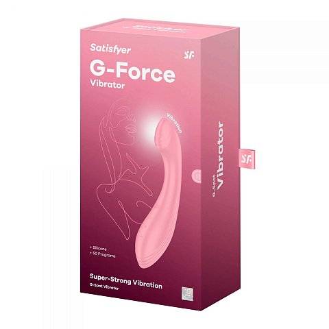 Розовый вибромассажер G-Force - 19 см.