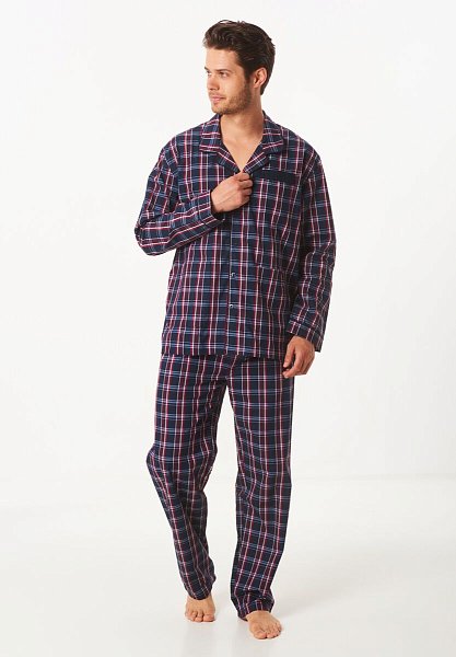 Комфортная мужская пижама из хлопкового поплина