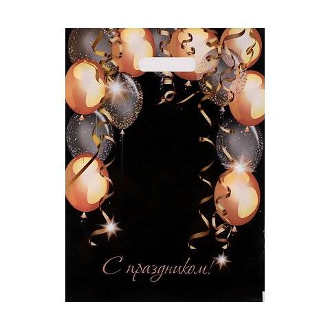 Пакет с вырубной ручкой и принтом в виде шариков (30х40 см)