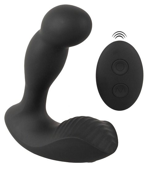 Черный вибростимулятор простаты RC Prostate Massager - 13,1 см.