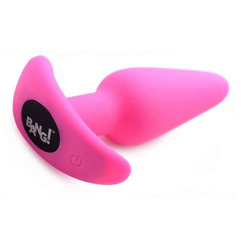 Розовая анальная вибропробка с пультом ДУ 21X Remote Control Vibrating Silicone Butt Plug - 10,4 см.