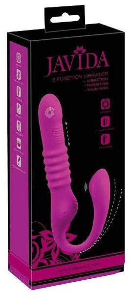 Лиловый вибратор 3 Function Vibrator с функцией фрикций и постукиванием