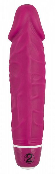 Ярко-розовый вибратор-реалистик Vibra Lotus - 15,5 см.