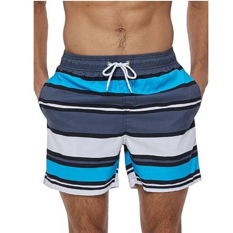 Мужские разноцветные шорты в полоску для пляжного отдыха
