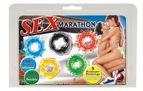 Набор из пяти эрекционных колец Sex-Marathon