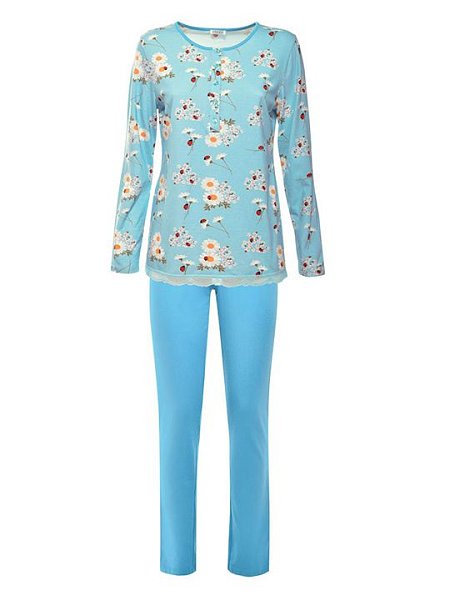 Хлопковая пижама с цветочным рисунком