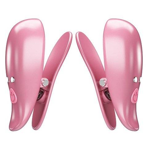 Розовые вибромассажеры для сосков с пультом ДУ Cayley