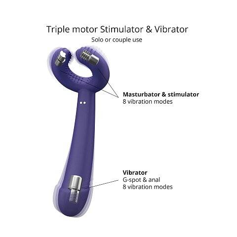 Темно-синий вибратор для пар Please Me Multi Vibrator