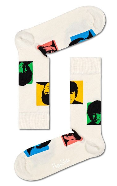 Телесные носки унисекс Beatles Sock с портретами участников Beatles