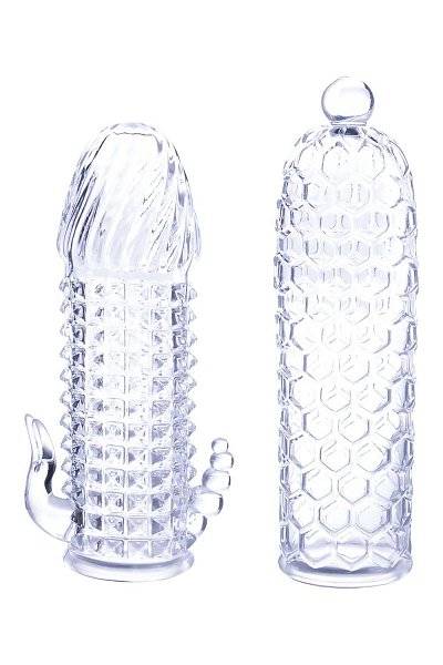 Набор из 2 прозрачных насадок на член Seductive Tickler Sleeves Set