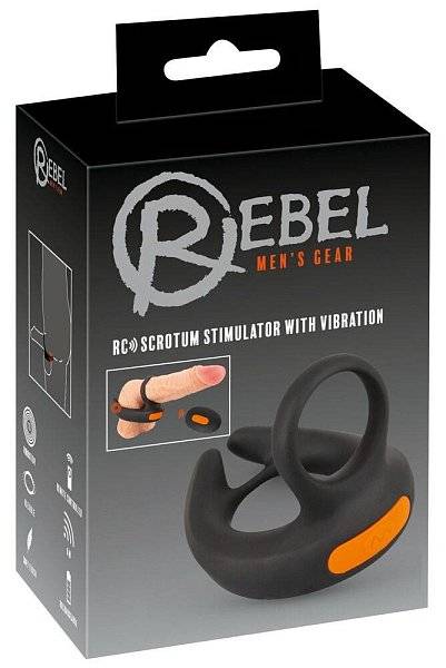 Черный вибростимулятор мошонки RC Scrotum Stimulator with Vibration