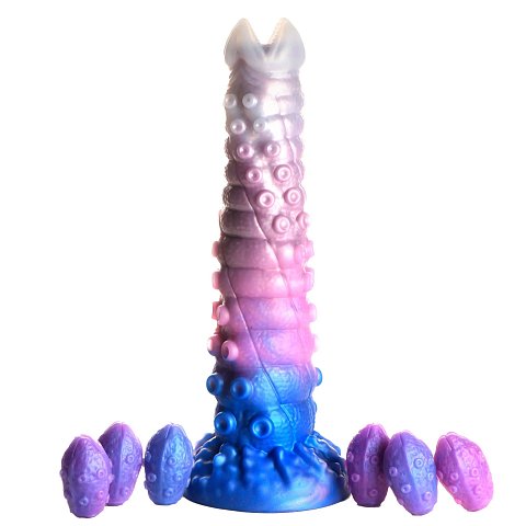 Фантазийный фаллоимитатор Tenta-Queen Ovipositor Silicone Dildo with Eggs - 29,2 см.