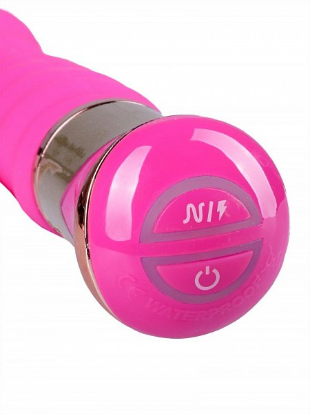 Ярко-розовый спиралевидный вибратор - 21 см.