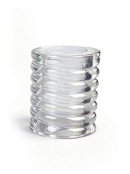 Прозрачная сквозная насадка на пенис с ребрышками