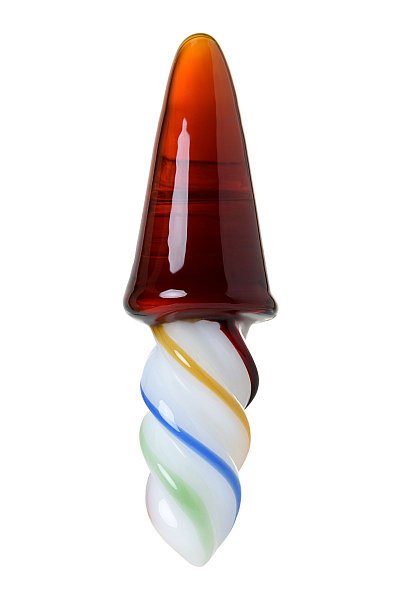 Коническая стеклянная анальная втулка Sexus Glass - 16 см.