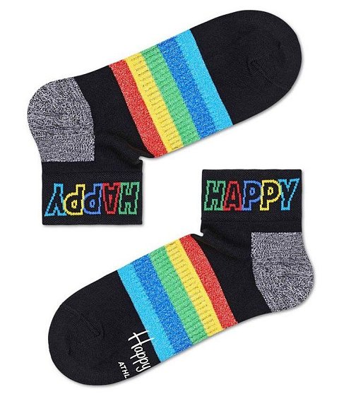 Носки унисекс Rainbow Stripe 1/4 Crew Sock с цветными полосками