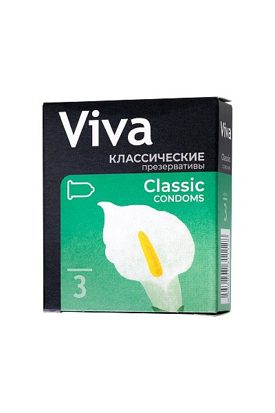 Классические гладкие презервативы VIVA Classic - 3 шт.