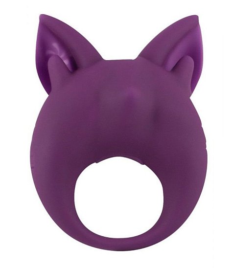 Фиолетовое перезаряжаемое эрекционное кольцо Kitten Kiki со стимулятором клитора 