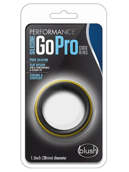 Черно-желтое силиконовое эрекционное кольцо Silicone Go Pro Cock Ring