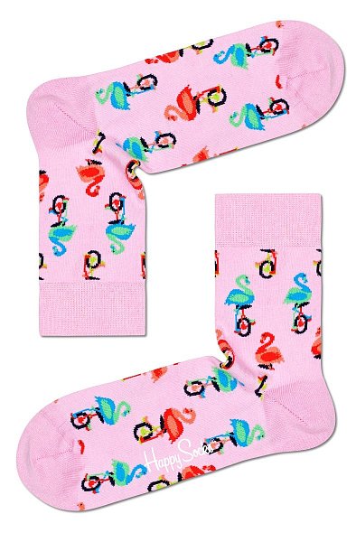 Носки унисекс Flamingo Half Crew Sock с фламинго на колесах